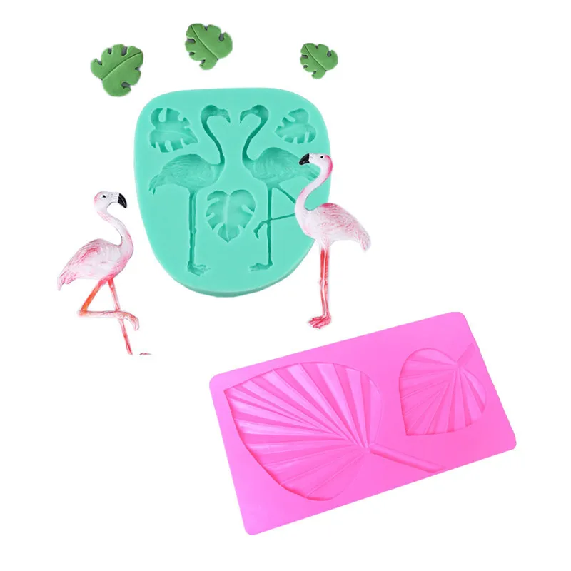 

Flamingo Fondant Cake Silicone Mold Back of Turtle Leaves Tropical Rainforest Series Chocolate BakingdiyTools