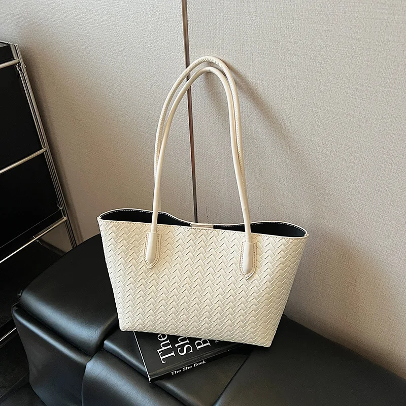 

Trendy Woven Pattern Tote 2025 - Women's Summer Simple High-end Versatile Shoulder Bag