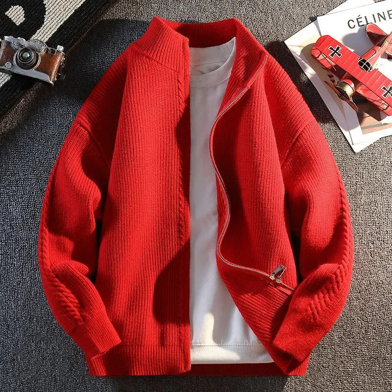 

Новый мужской кардиган на весну 2026: высококачественный, модный, удобный, больших размеров, свободного кроя, однотонный, универсальный, повседневный, с длинными рукавами