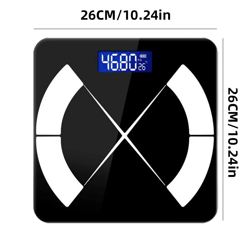 Black White Digital Bathroom Scale For Body Weight,High Precision Body Weight Scale 396 lbs,Temperature Display(without battery)