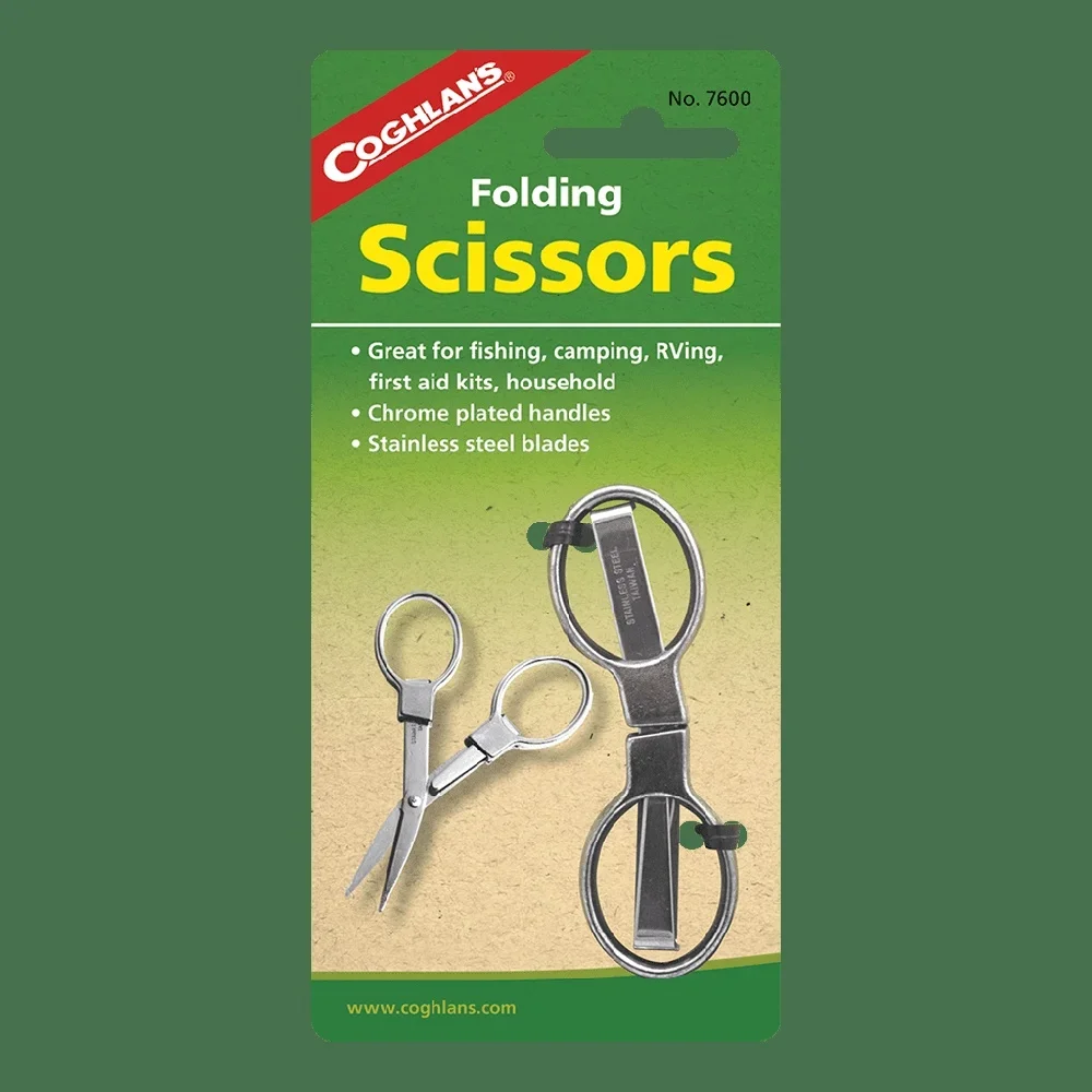 Compact Stainless Steel Folding Scissors Travel Fishing Camping Essential Lightweight Portable Durable Design Outdoor Use