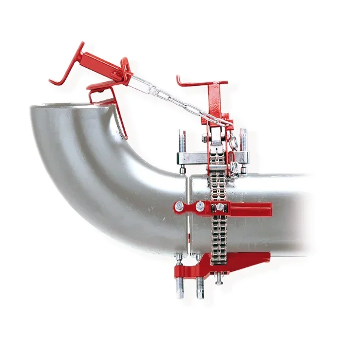 Pipe alignment single jack screw chain clamps