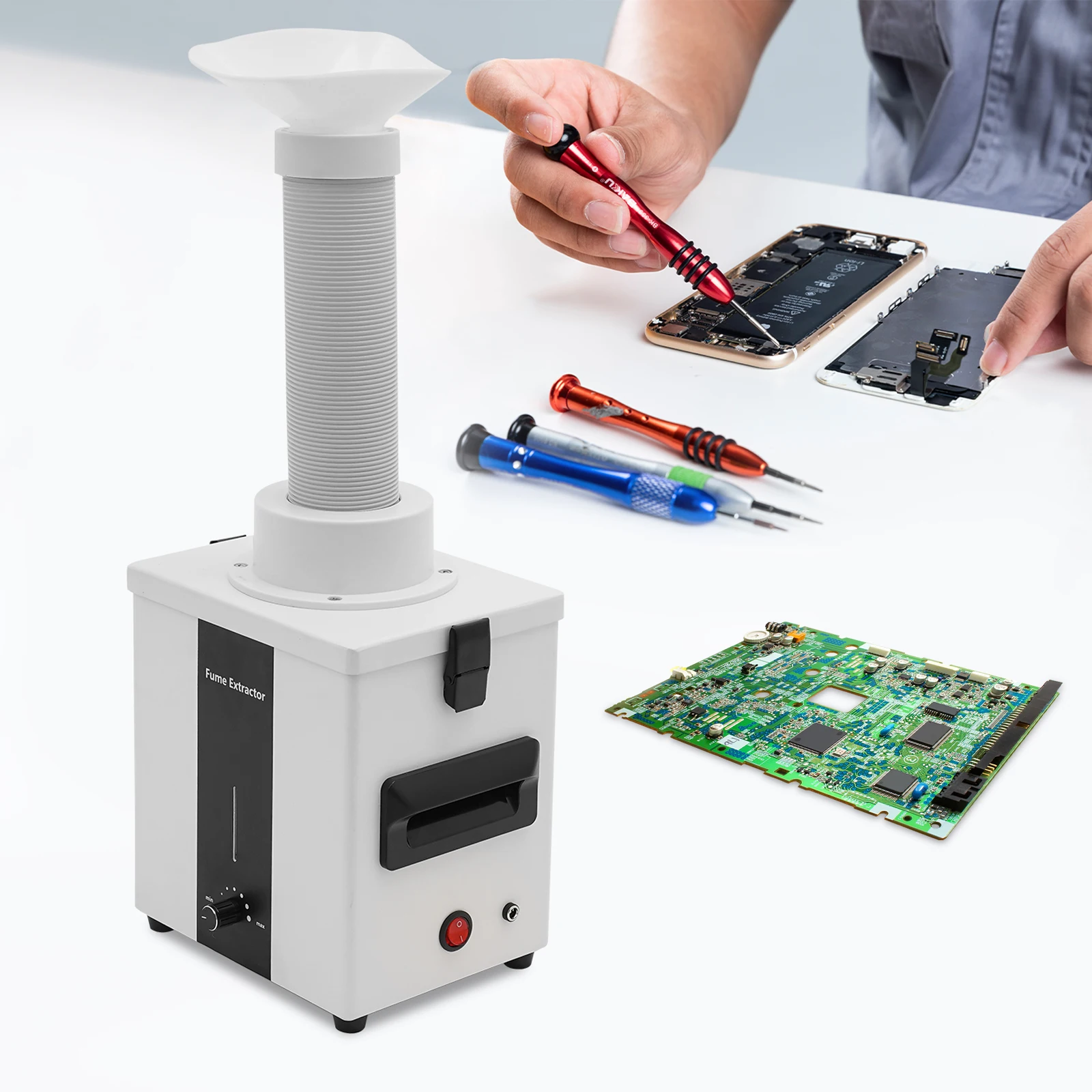 

Высокоэффективный дымопоглотитель, очиститель воздуха, вытяжка с угольным фильтром HEPA для домашнего офиса, мастерской, сварки, лазерного припоя