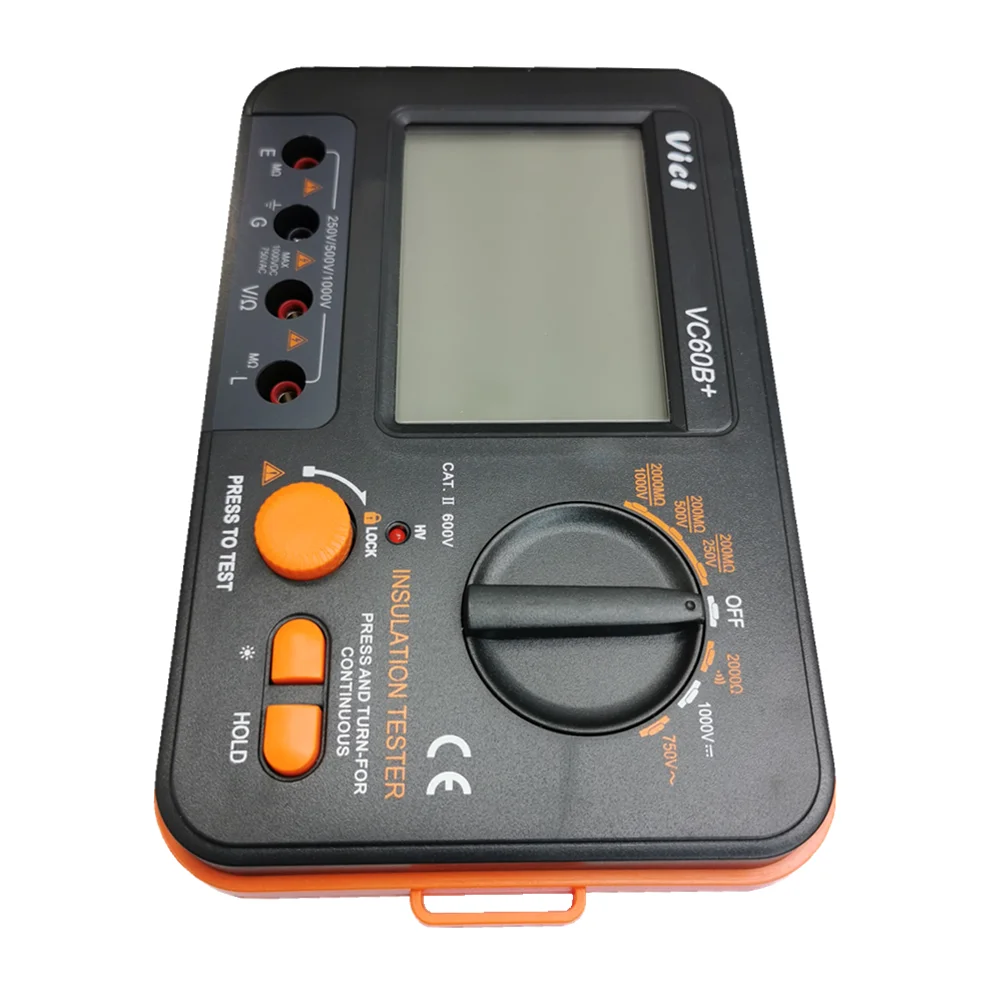 Insulation Resistance Meter VC60B+ Megohmmeter Ohmmeter Voltmeter Tester 1000V Megger High Volt Short Circuit Input Alarm