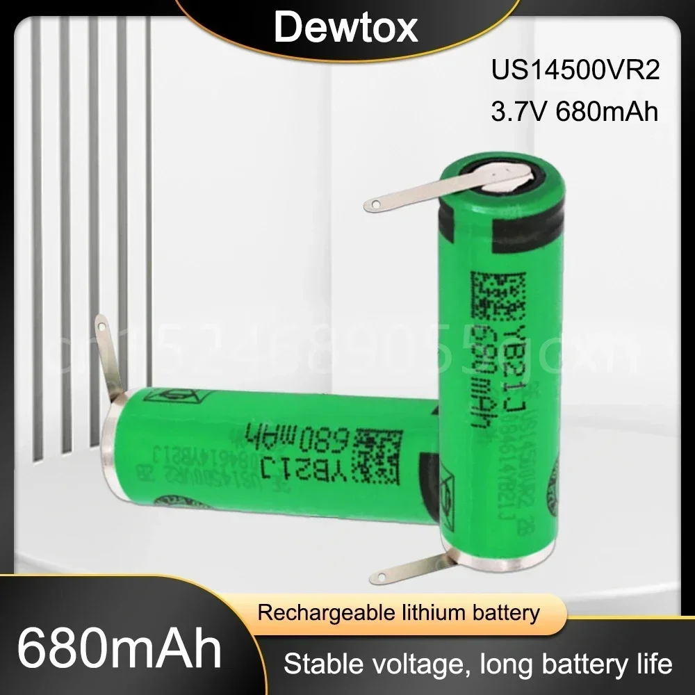 New 100% Original High Capacity AA 680mAh VR2 14500 Batteries Li-ion 3.7v Rechargeable Battery with Welding