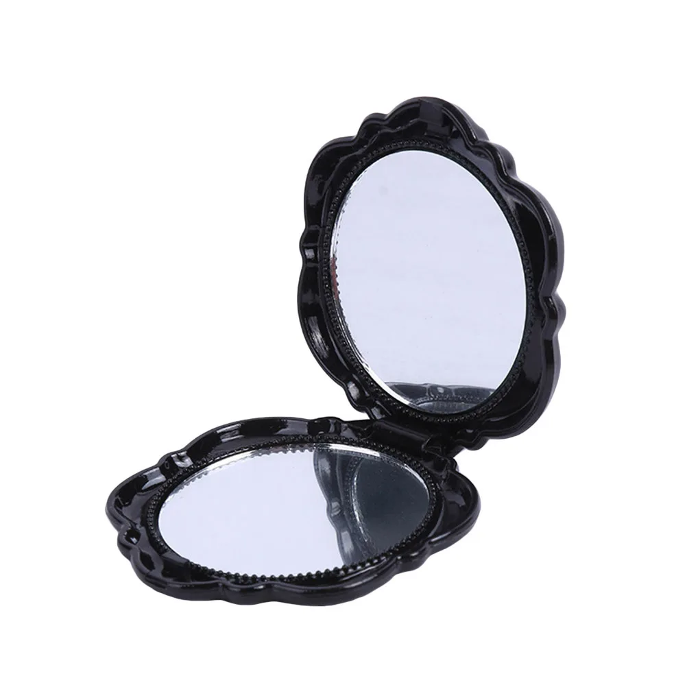 1Pcs Mirror Portable Foldable 3D Rose Covered Round Makeup Mirror Clear High Definition Surface for Women Gift