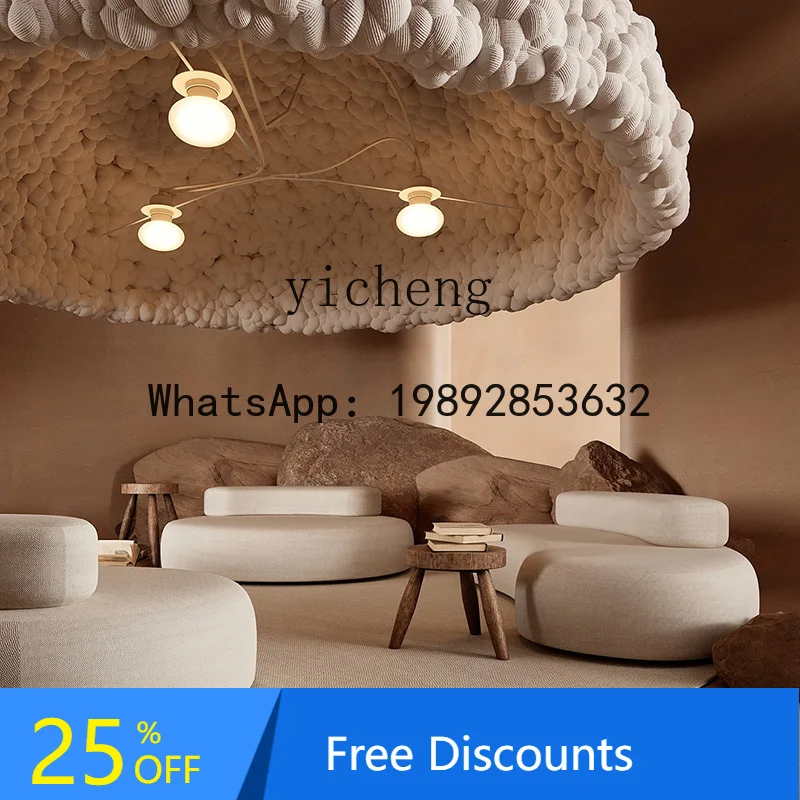 AA  curved sofa creative wabi sabi antique round special-shaped moon pebble sofa