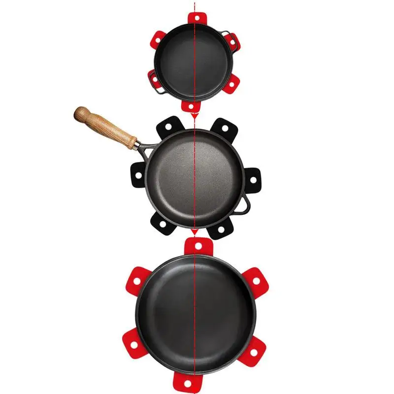 Pfannenschutz zum Stapeln von Topfscheidern, Polster, 12er-Set, wiederverwendbare, rutschfeste Blumenpfanne, Kratzschutz zum Backen, Kochen