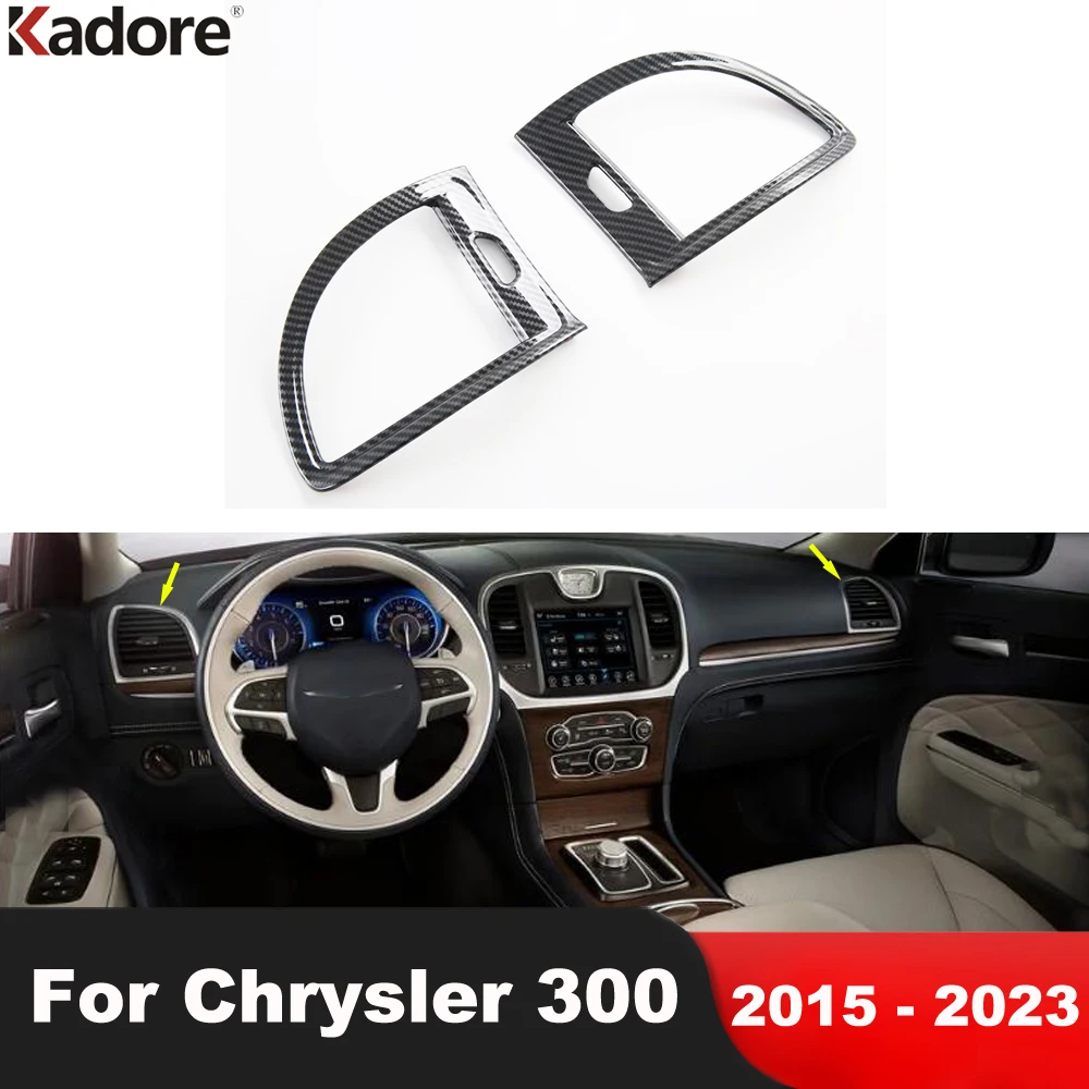 

For Chrysler 300 2015-2018 2019 2020 2021 2022 2023 Carbon Fiber Car Front Side Air Vent Outlet Cover Trim Interior Accessories