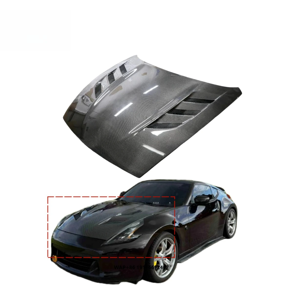 

Suitable for theNissan 370Z Sports Coupe Ventilated Carbon Fiber Front Engine Hood