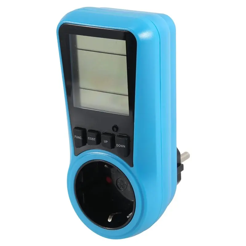 [NEWA08R】 Socket Digital Current Meter Voltmeter AC Power Meter Time Watt Power Energy Tester Wattmeter - EU Plug