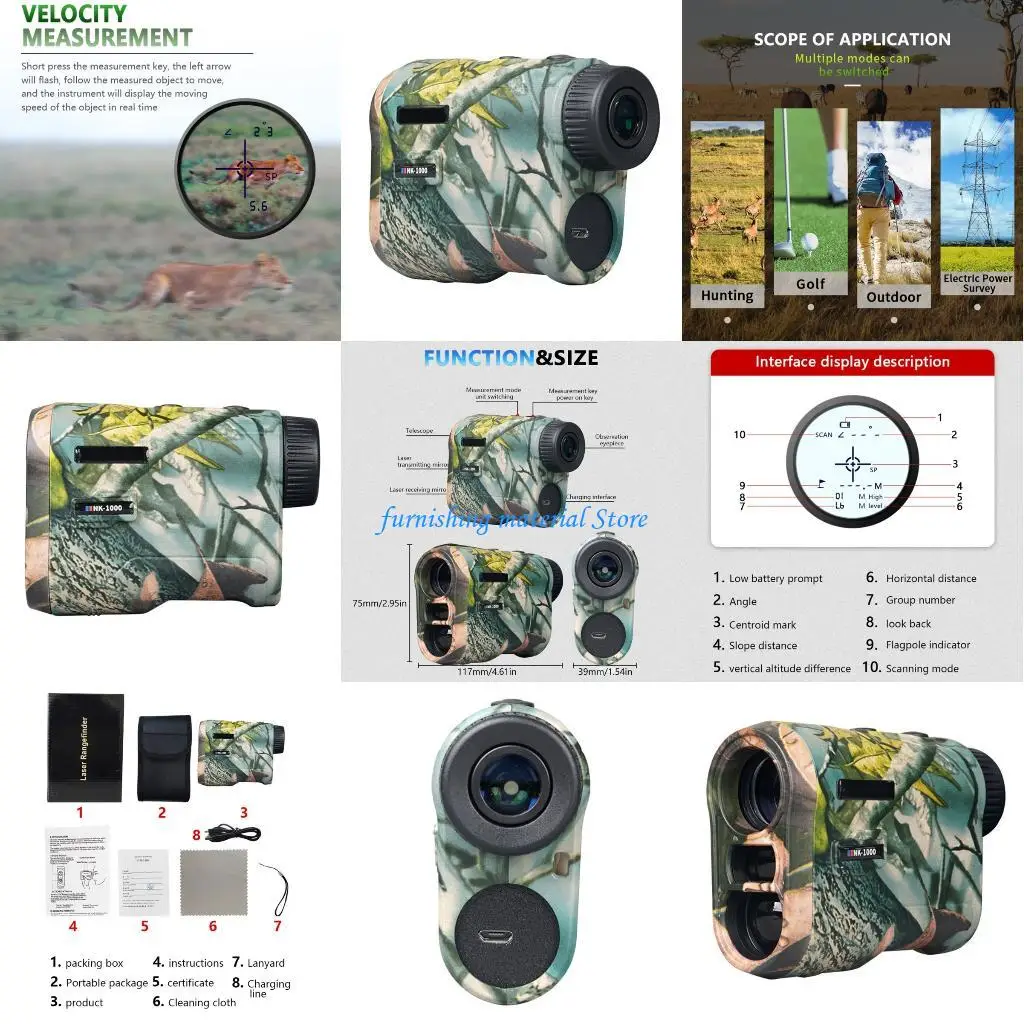 

Y5GD 1000m Rechargeable For Golf Multiple Mode High Resolution Screen