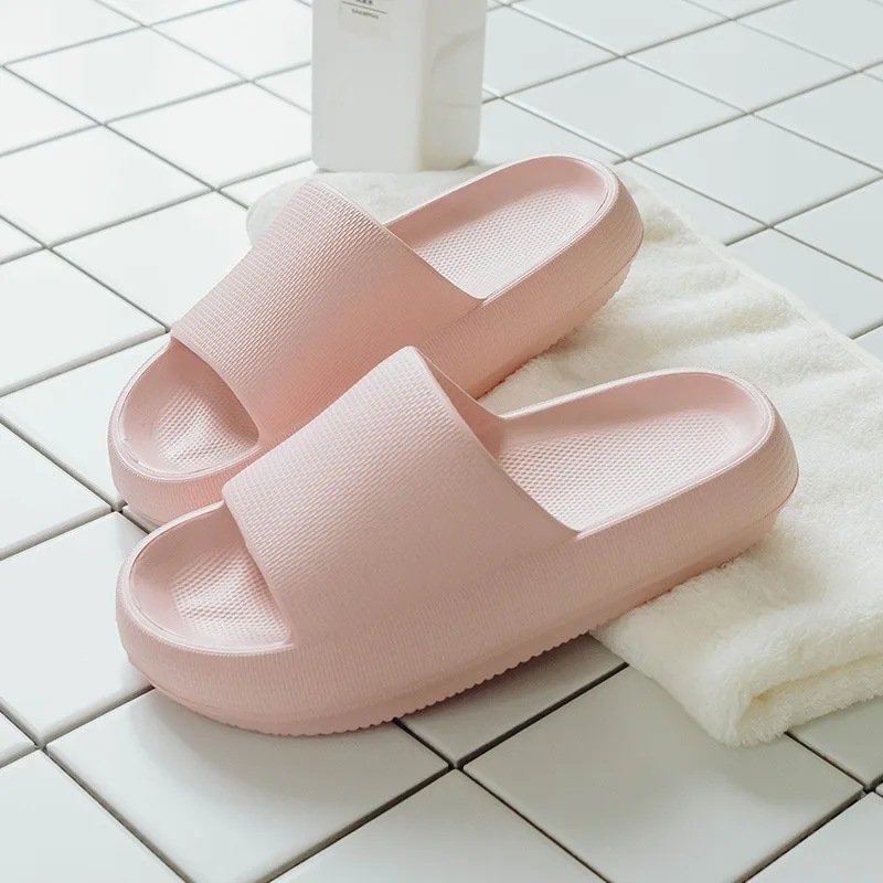 Summer Thick Platform Bathroom Home Slippers Women Slippers Soft Sole EVA Indoor Sandals Non-slip Flip Flops Women Men Slippers