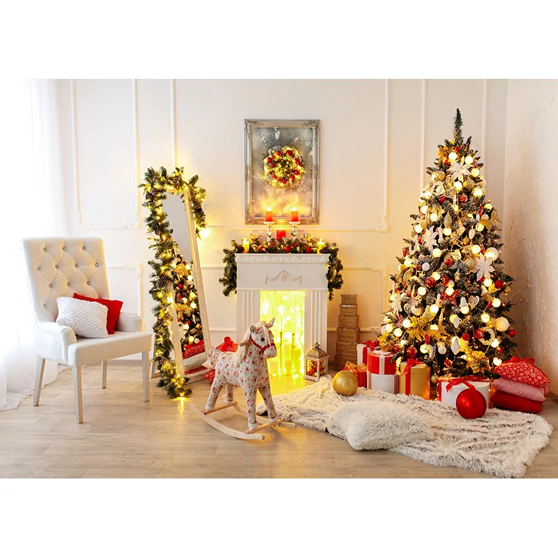 NITREE Noël NikThème Photographie Fond Arbre De Noël Enfants Décors Pour Photo Studio Props HYD-03