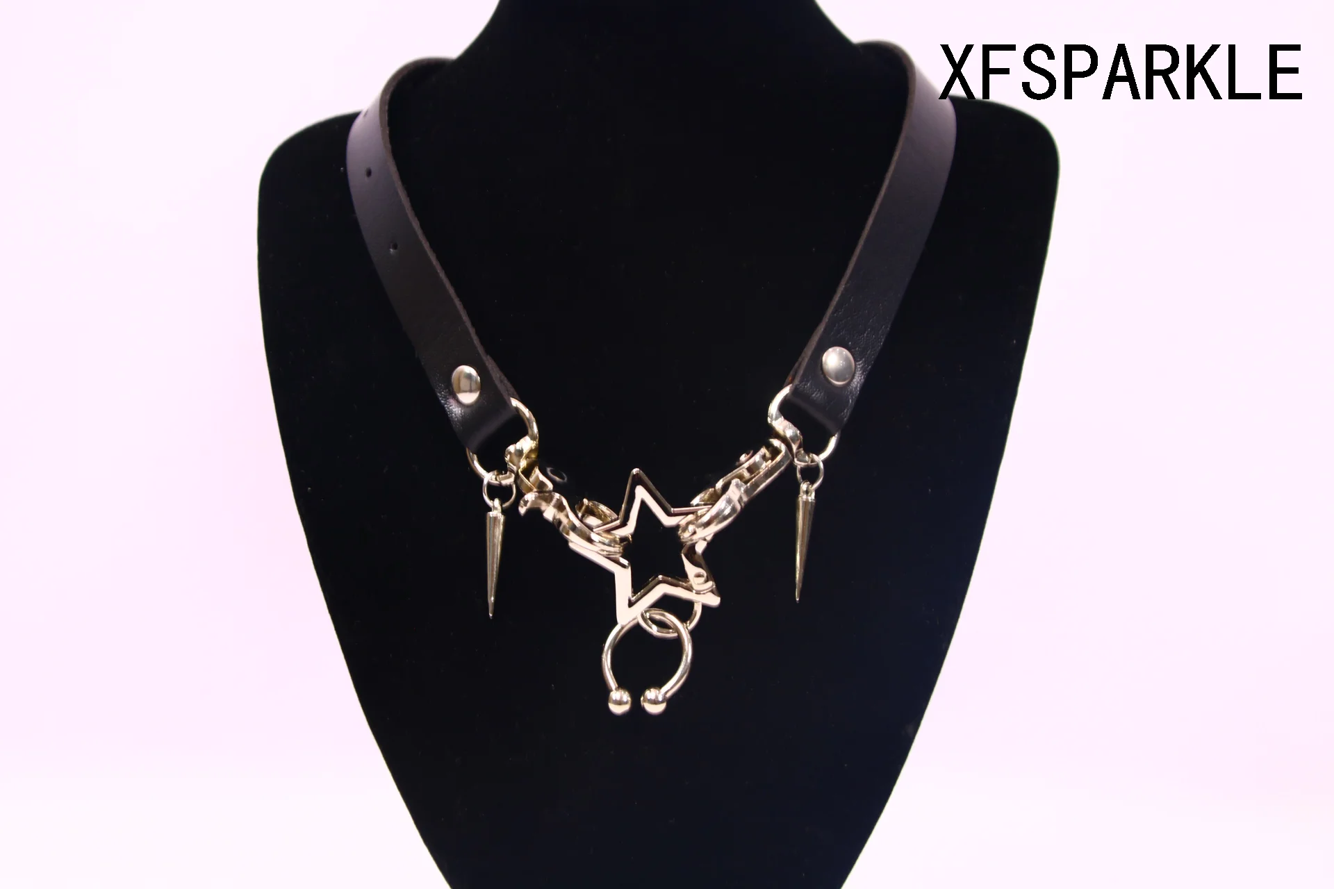 2023 body chain Metal puppy star necklace Thunder tie to the niche punk choker trend