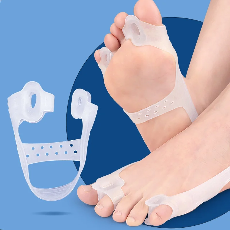 Gel Forefoot Pad Hallux Valgus Double Hole Big Foot Bone Overlapping Toe Splitter Flexible Wear-resistant Small Toe Elastic