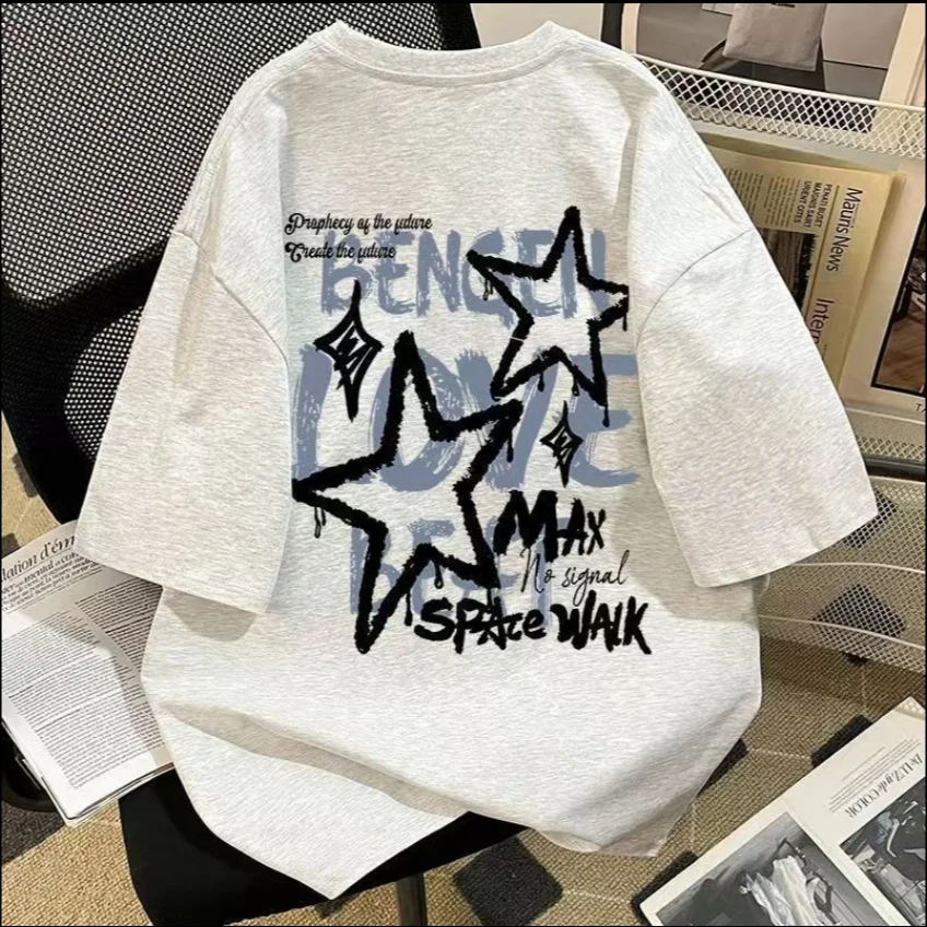 

Summer Children's Pure Cotton Printed T-Shirt for Boys And Girls Short Sleeved Korean Loose Style Top for Kids