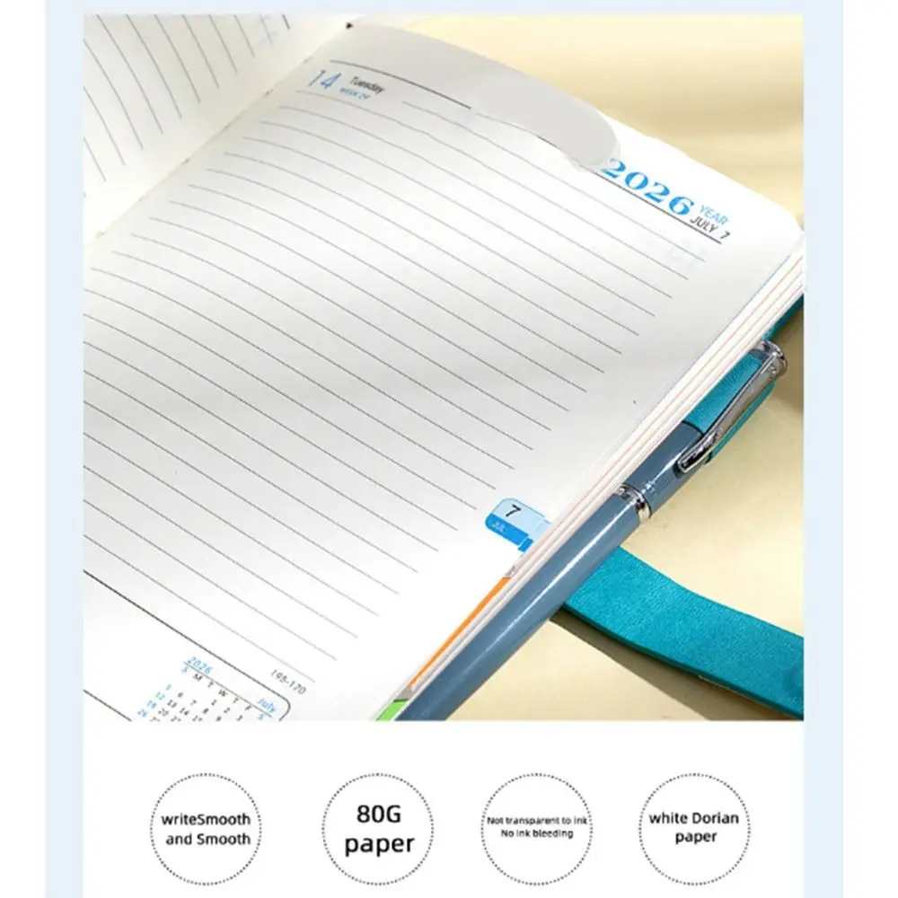 การจัดการเวลา 2026 Schedule Planner Notepad 365 วันประสิทธิภาพ A5 ภาษาอังกฤษ Daily Plan Notebook สวมใส่ To-do List