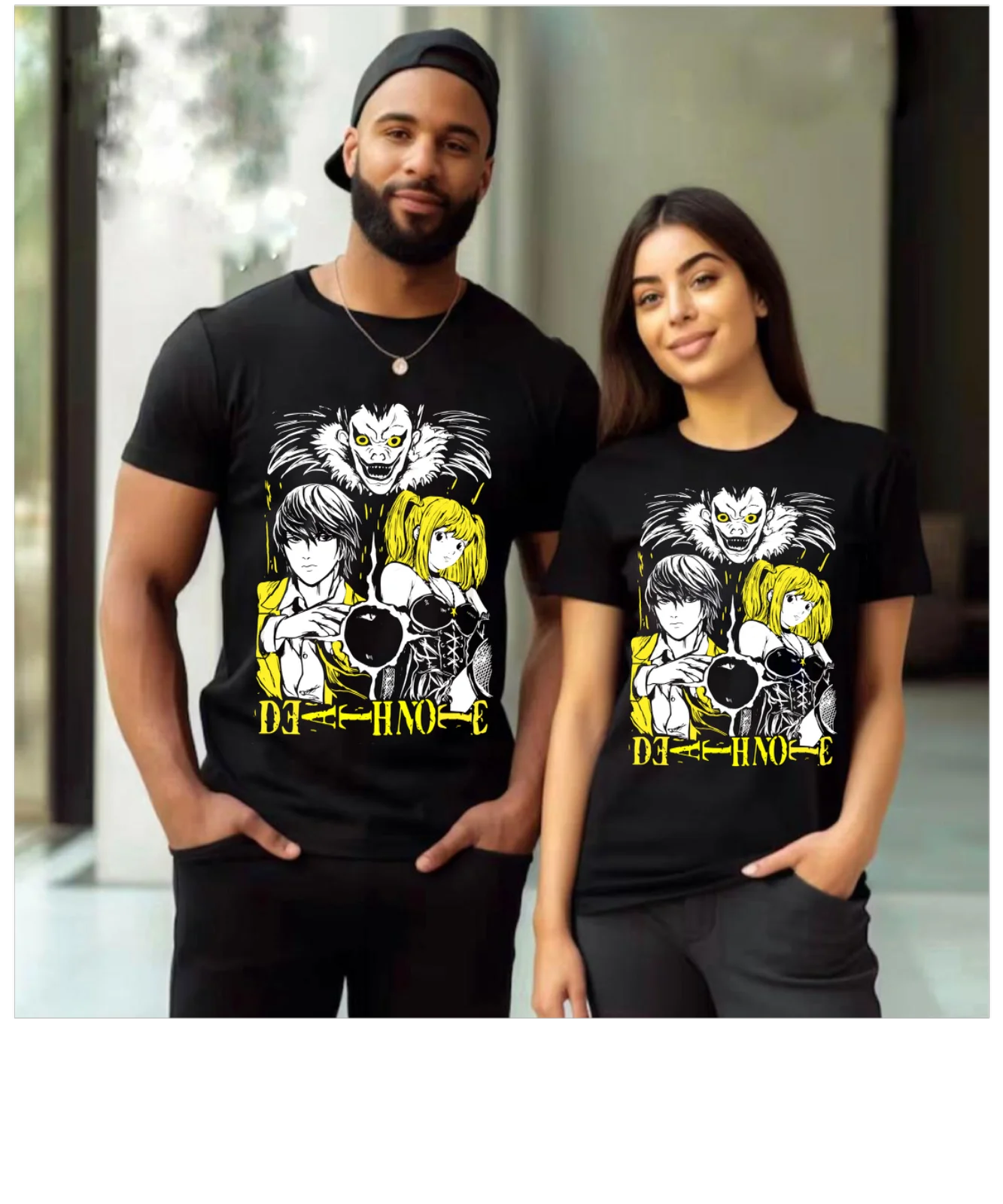 Kira Ryuk T-Shirt Death Note L Manga Strip Horror Anime Black Tee Shirt All  tops Unisex Summer Short Sleeve image 2