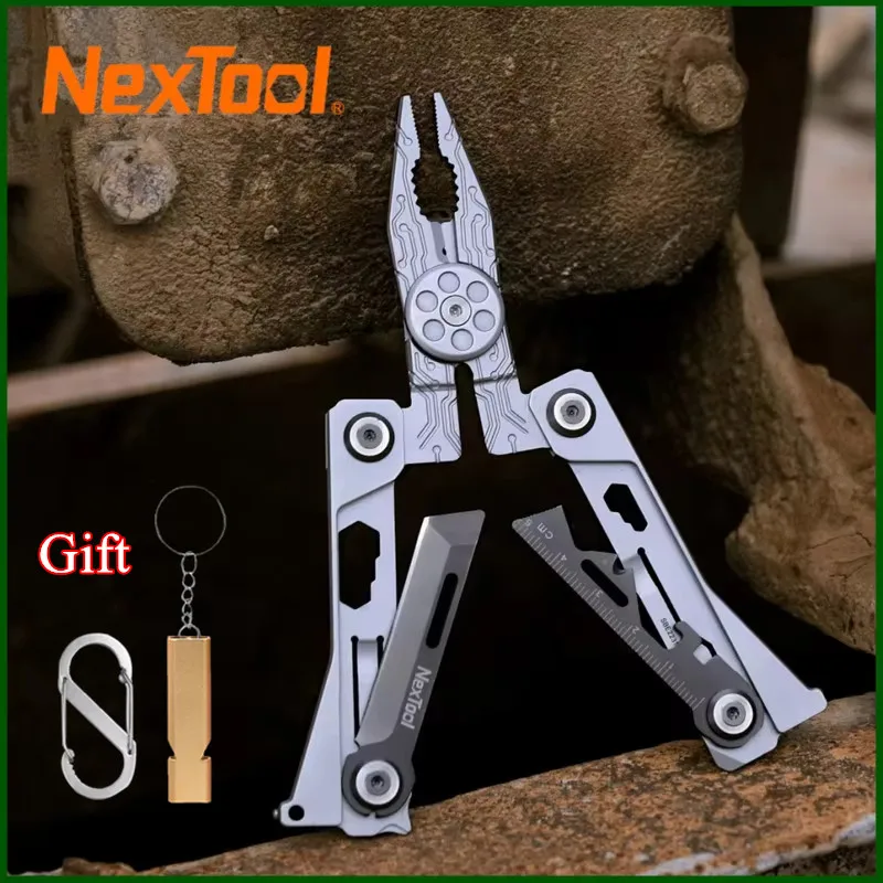 

Nextool Silver Blade EDC Tool 14 In 1 Portable Pliers Multi Tool Screwdriver Wrench Pliers Knife With Leather Bag Hand Tools