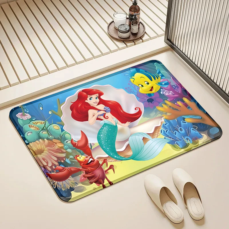 

Disney Little Mermaid Ariel Door Mat Non-Slip Washable Floor Rug for Home Kids Room Bathroom Decor