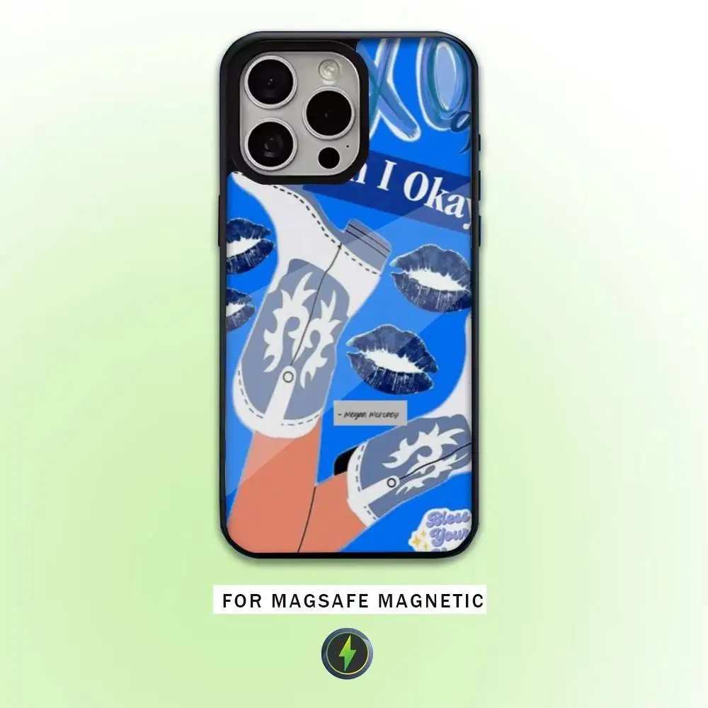 حافظة هاتف Megan Moroney Am I OK لهاتف iPhone17,16,15,14,13,12,11 Plus، Pro Max Magnetic للشحن اللاسلكي Magsafe #3