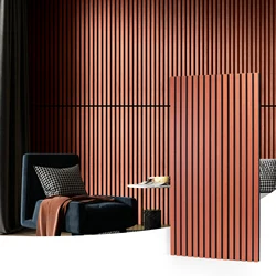 Art3d 2PCS Wood Slat Acoustic Panels 3D Fluted Sound Absorbing Wall Panel Home Decoration Use in Homes Offices Studios