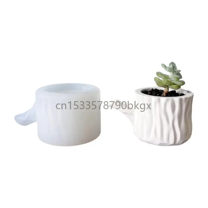 

Creative Tree Stump Flower Pots Silicone Mould for Cement Plaster Crafting J78E