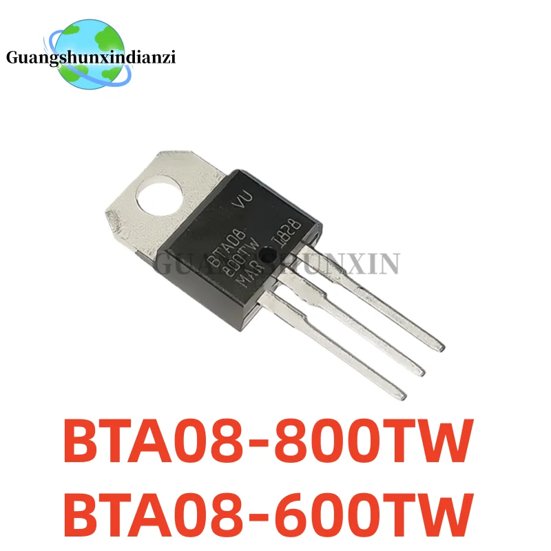 10PCS 100% NEW BTA08-800TW  BTA08-600TW BTA08800TW BTA08600TW BTA08 TO-220 Bidirectional thyristor