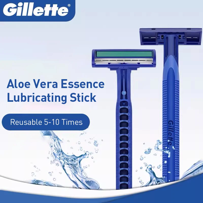 

6 шт. одноразовых бритв Gillette, гигиенические ручные бритвы с 2-слойными лезвиями и смазывающей полоской, подходят для мужчин и женщин