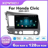 AI Voice Control Wireless Carplay Car Multimedia Player For Honda Civic 8 2005-2011 Android 12 Radio Navigation GPS Wifi DSP RDS