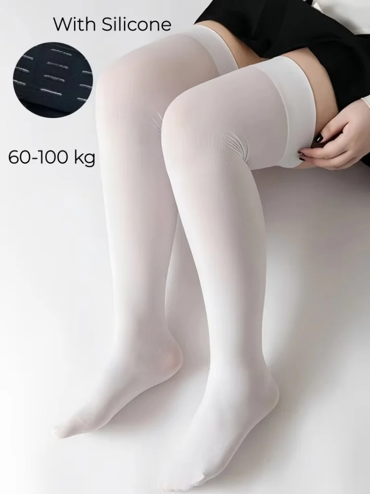 Sexy Einfarbige Lange Socken - Damen Overknee-Strümpfe Schwarz Weiß Warme Kniestrümpfe für Damen und Mädchen Lolita