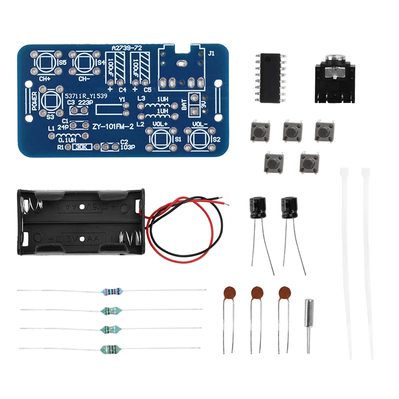 76-108MHz FM Radio DIY Kit Wireless FM Transmitter and Receiver Module Frequency Modulation Soldering Practice Project Stereo