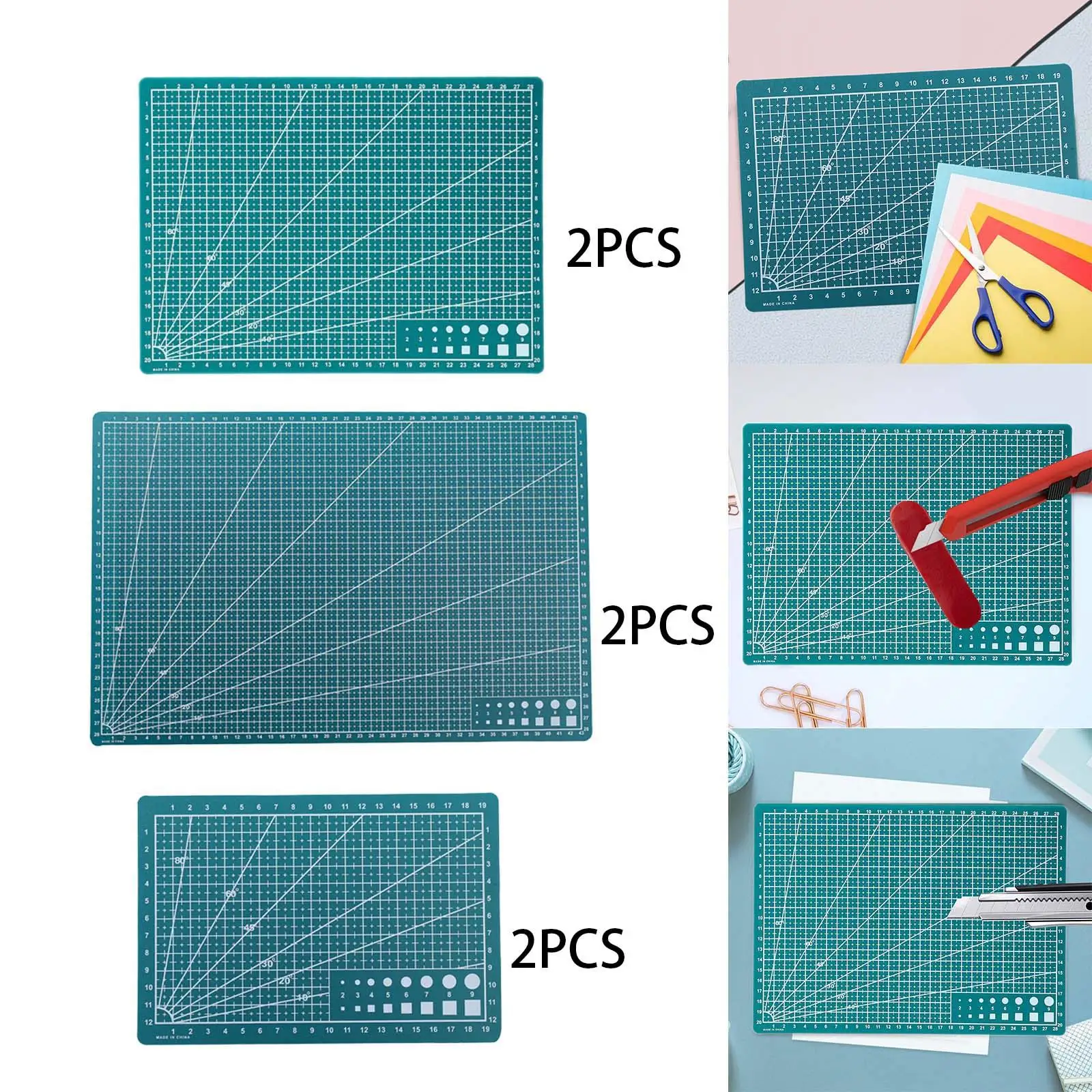 2Pcs Gridded Cutting Boards Quilting Supplies Table Protector Cutting Mats Sewing Mats for Fabric Modeling Models Tailors Crafts