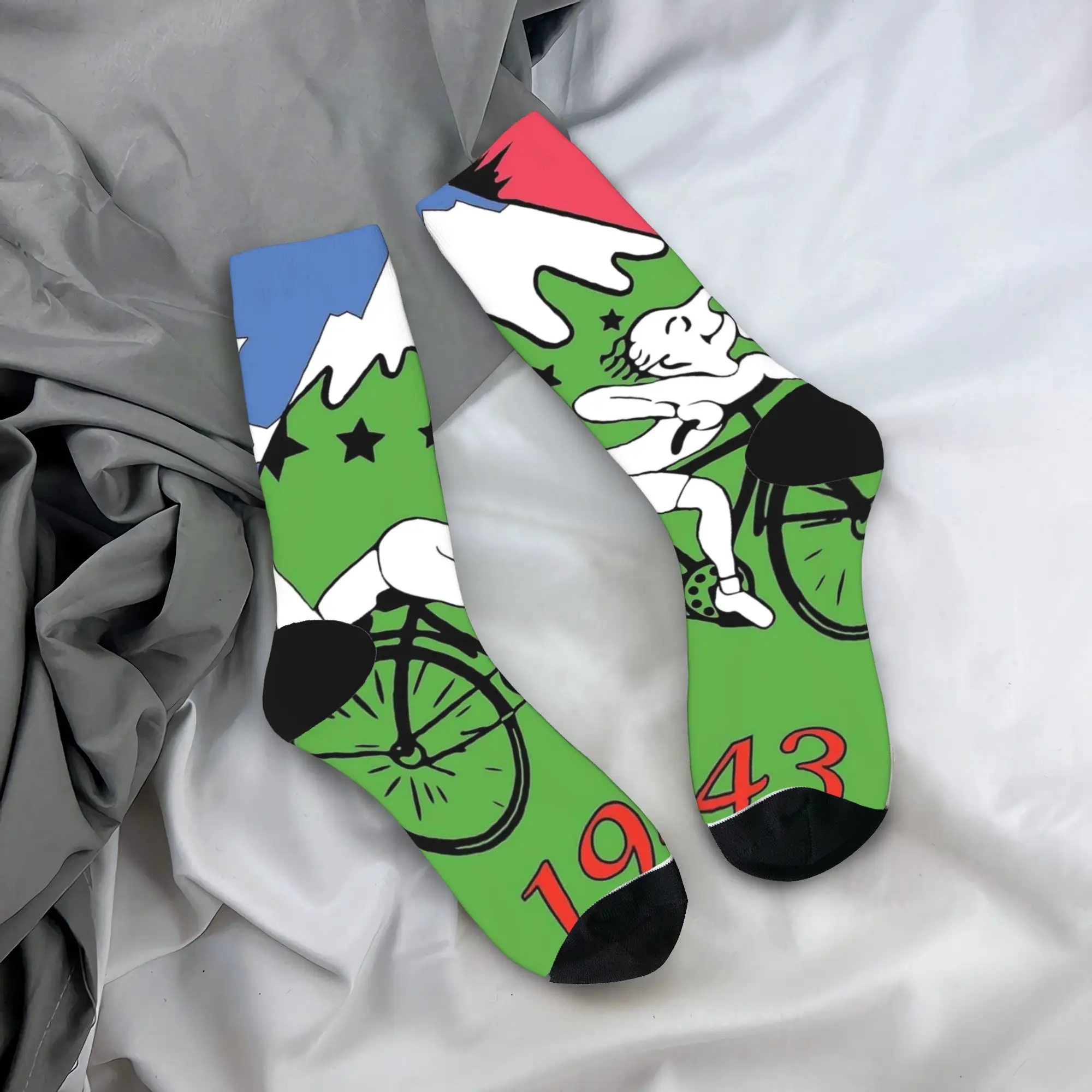 LSD Albert Hoffman Blotter Bicycle Day 1943 스타킹 디자인 모던 양말 가을 안티 양말 남성용 야외 스포츠 품질 양말