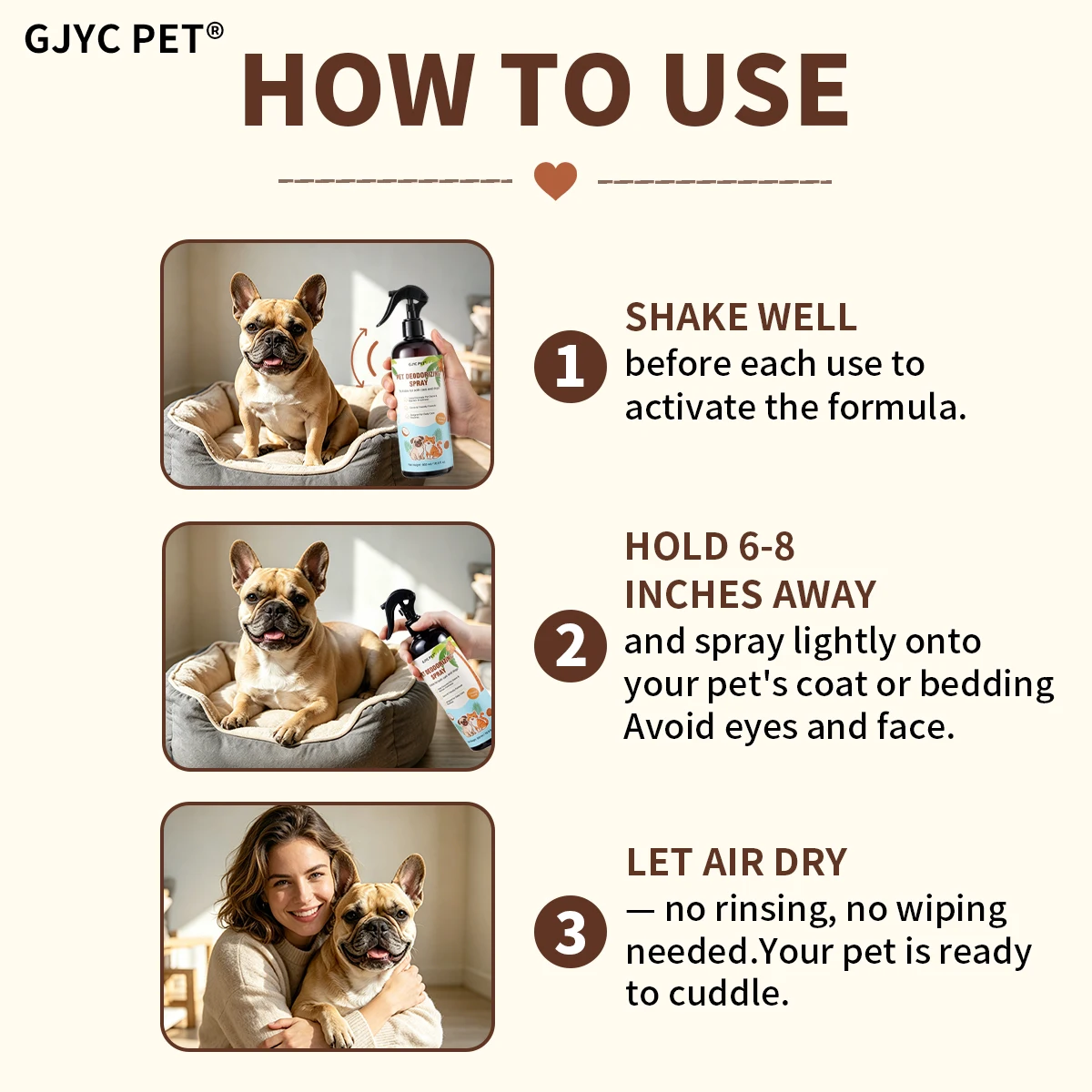 500ml Natural Pet Deodorizing Spray Coconut Scent Long Lasting Pet Safe Odor Eliminator Refreshing for Dogs Cats Daily Grooming