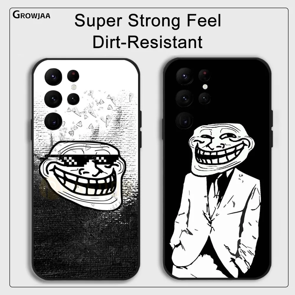 Troll Face Meme Phone Case for Samsung Galaxy S24 Ultra S22 S23 Ultra S21 S20 5G Protective Silicone TPU Funda