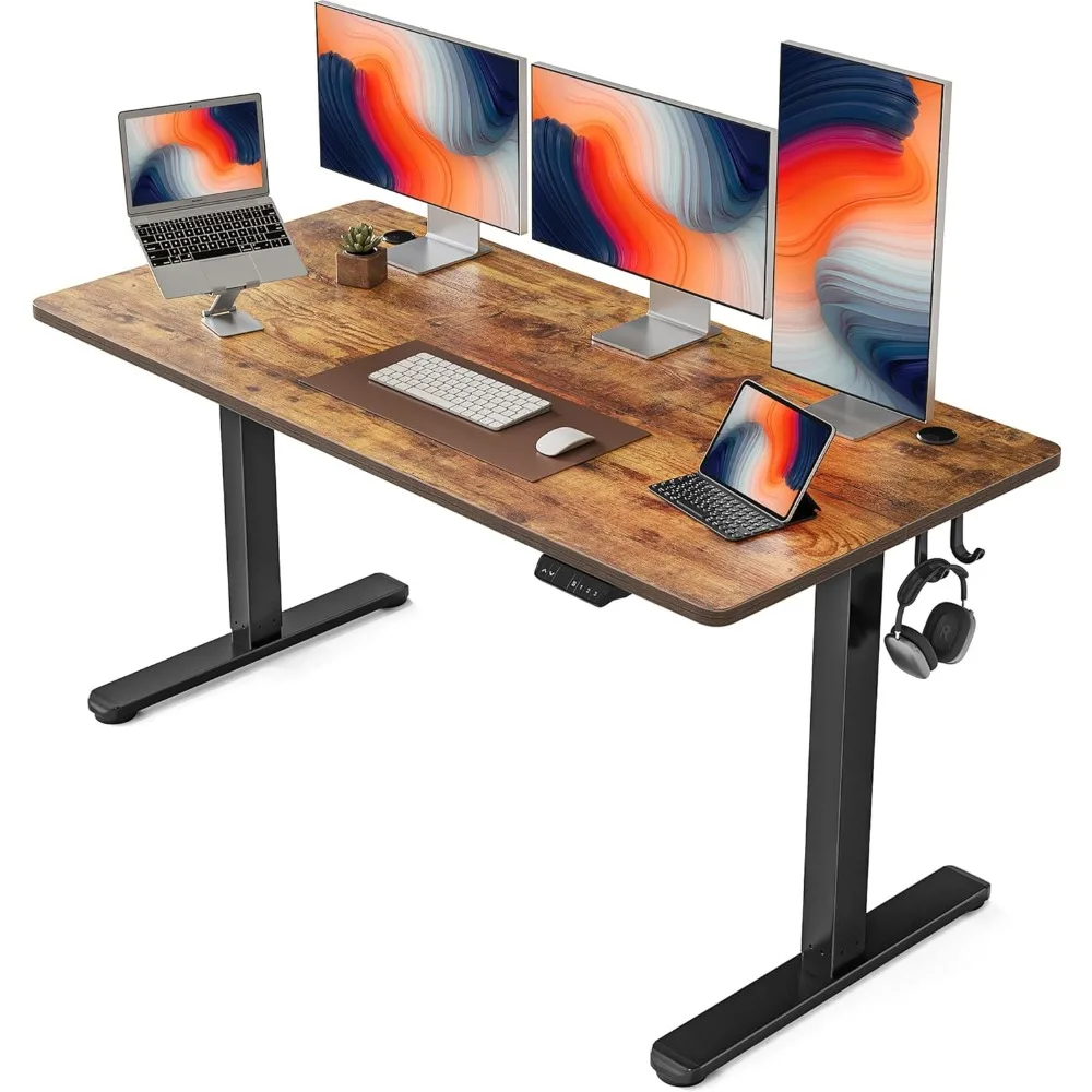 

Electric Standing Desk, 63 x 24 Inches Height Adjustable Stand up , Sit Stand Home Office , Computer Desk, Rustic Brown