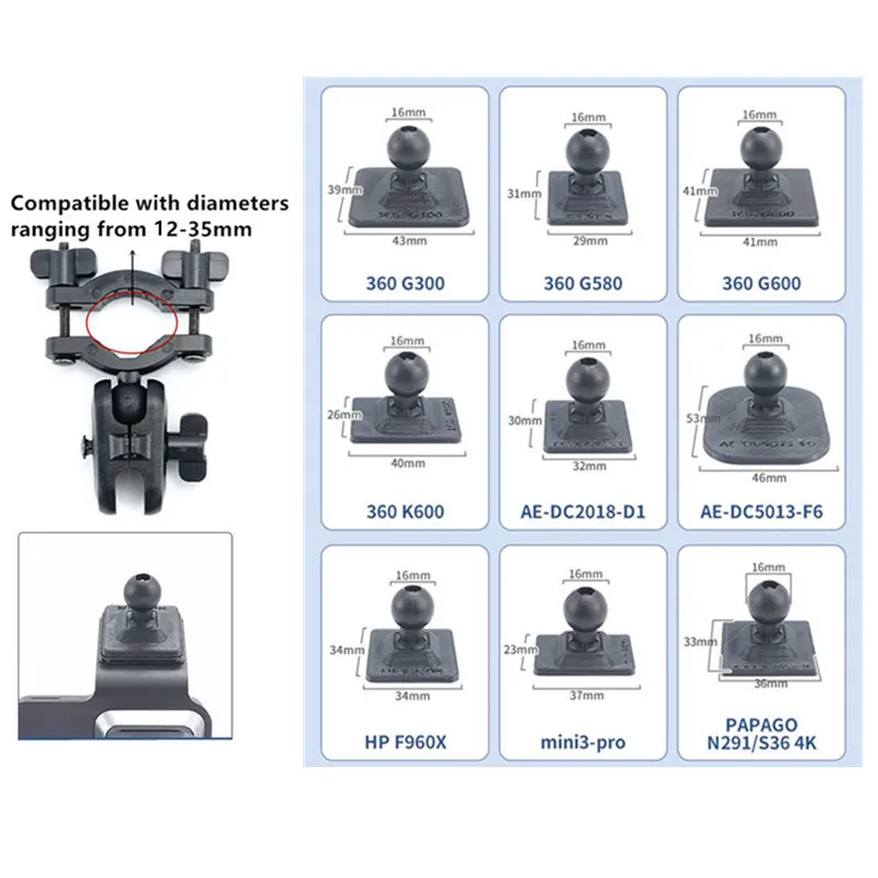 Car Rearview Mirror DVR Driving Video Recorder Mount Holder For HP 360 DDPAI PAPAGO HIKVISION MINI Dash Cam Bracket
