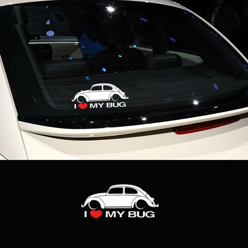 2Pcs I Love MY Bug Car Body Sticker For Volkswagen Beetle