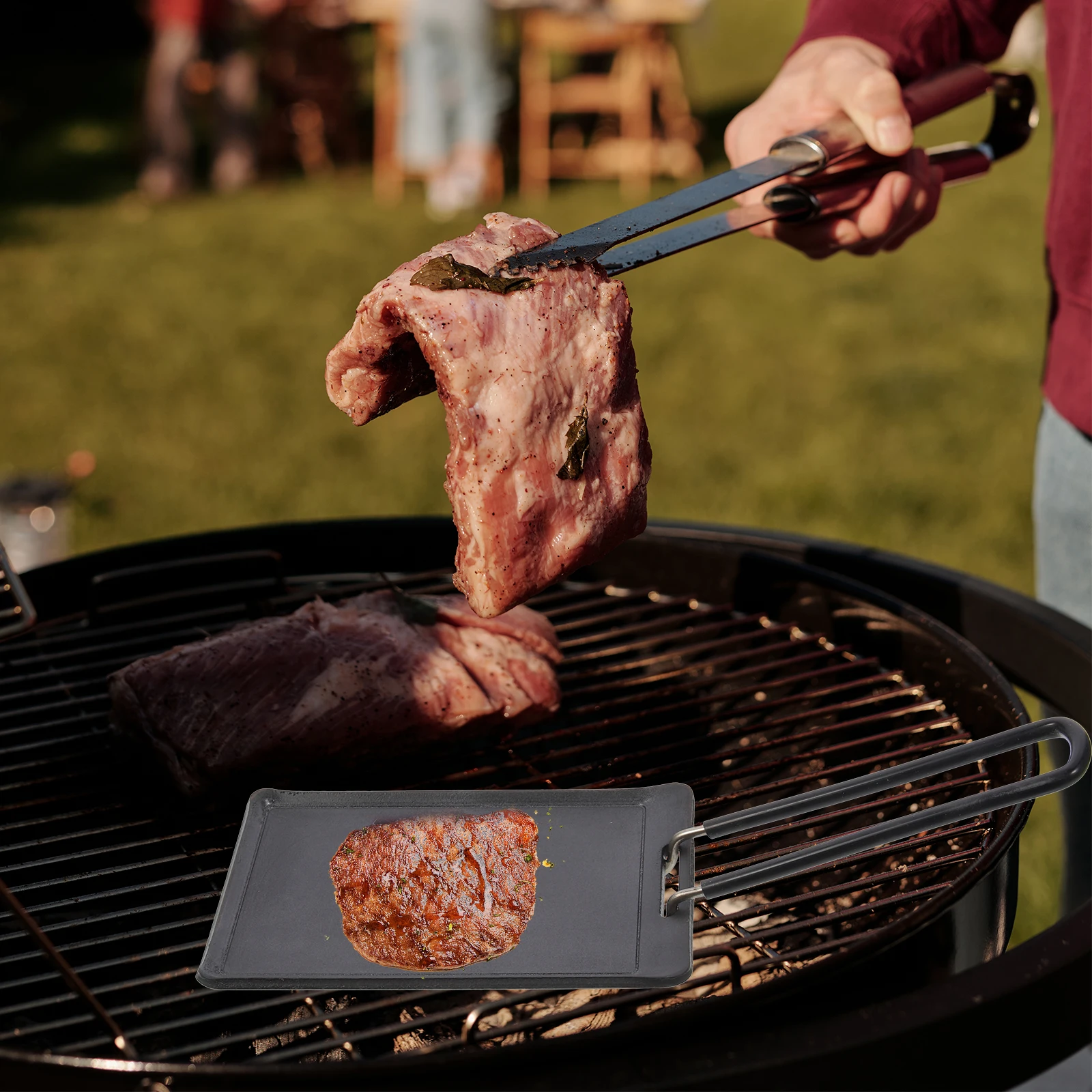 

Mini Barbecue Grill Pan Camping Skillet Nonstick Cooking Iron Small Griddle Even Heat Practical Compact Design Easy