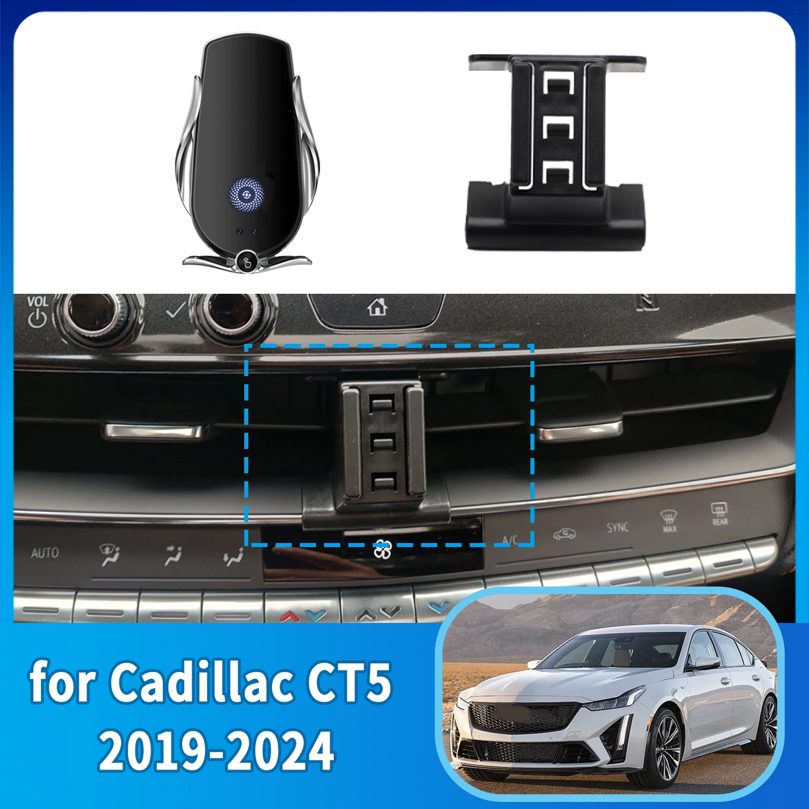 

Car Mobile Phone Holder for Cadillac CT5 2019 2020 2021 2022 2023 2024 GPS Bracket Accessories Navigation Stand Auto