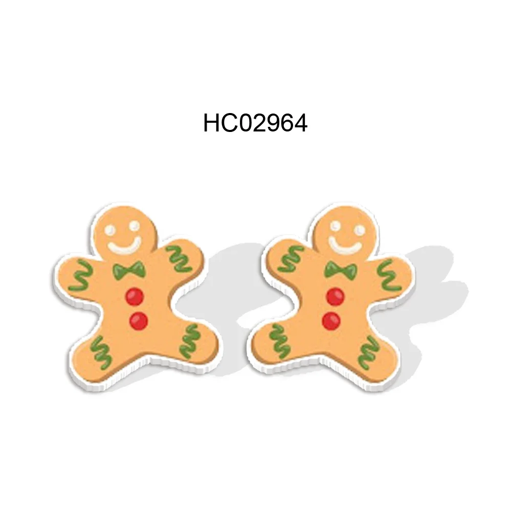 

Red Socks Christmas Stud Earrings Gift Reindeer Small Decoration Printed Cartoon Earrings for Women Gifts Children