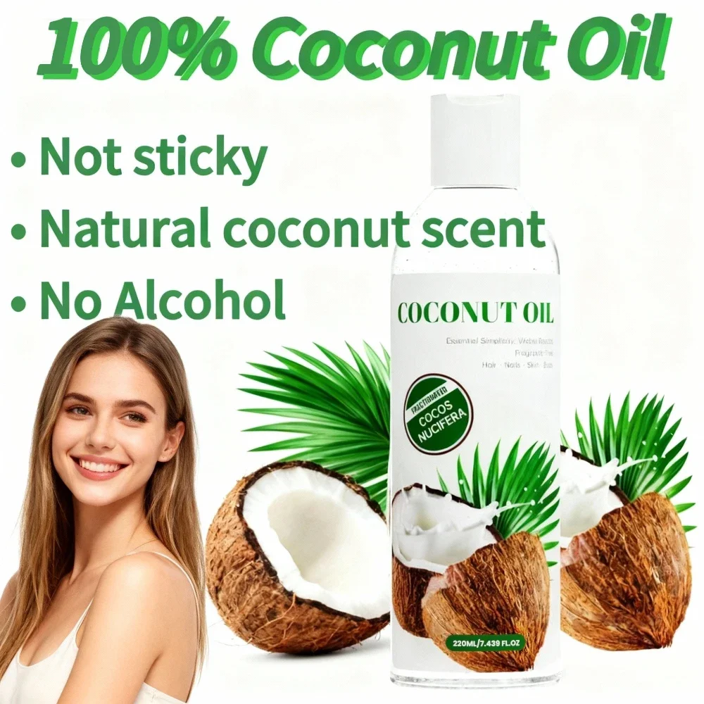 

Фракционированное кокосовое масло, чистое бесцветное, нежирное для сухой кожи, уход за волосами, носитель для эфирных масел с ароматом кокоса