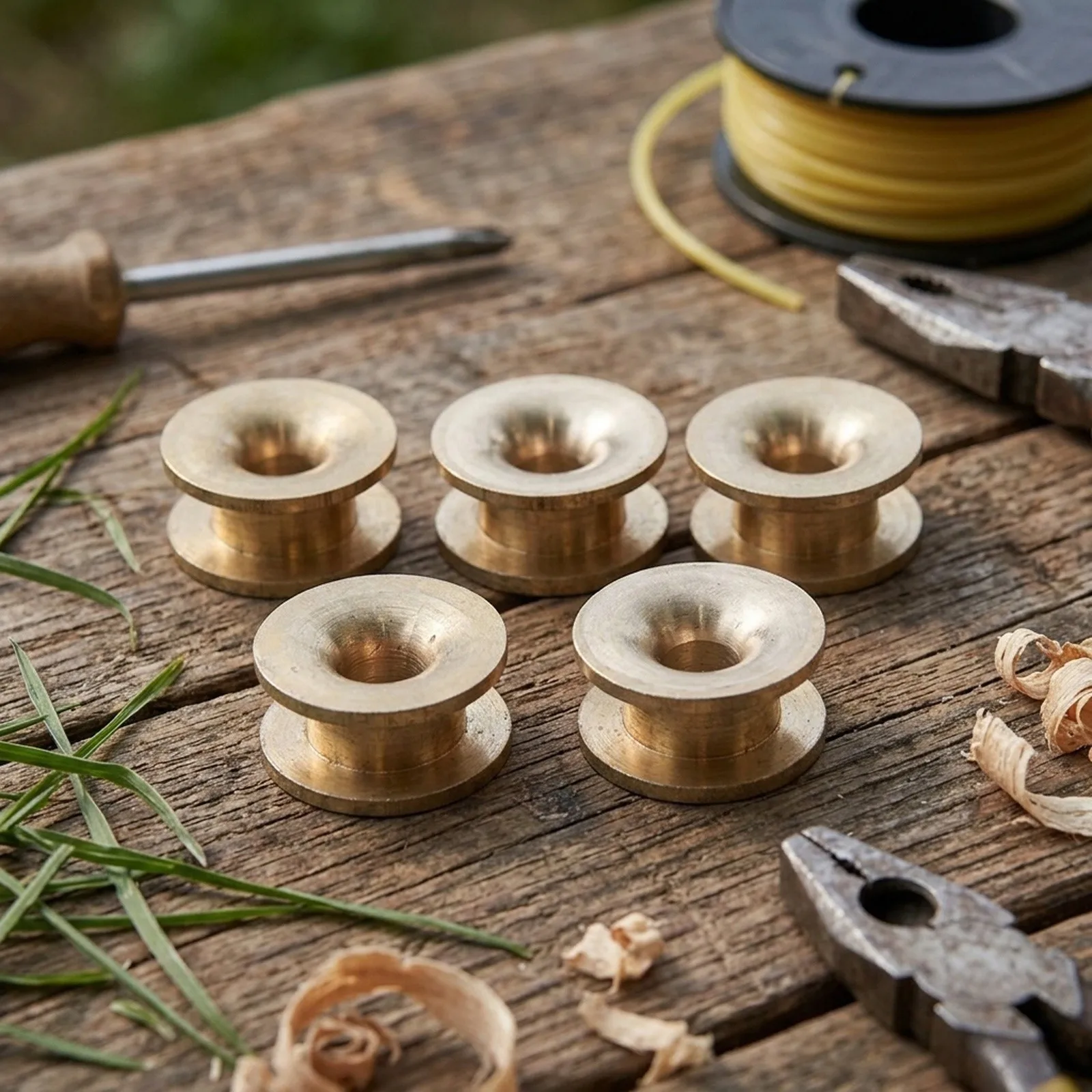 5PCS Brushcutter Eyelets Made of Brass for Grass Trimmer Head Replacement and Routine Maintenance Applications