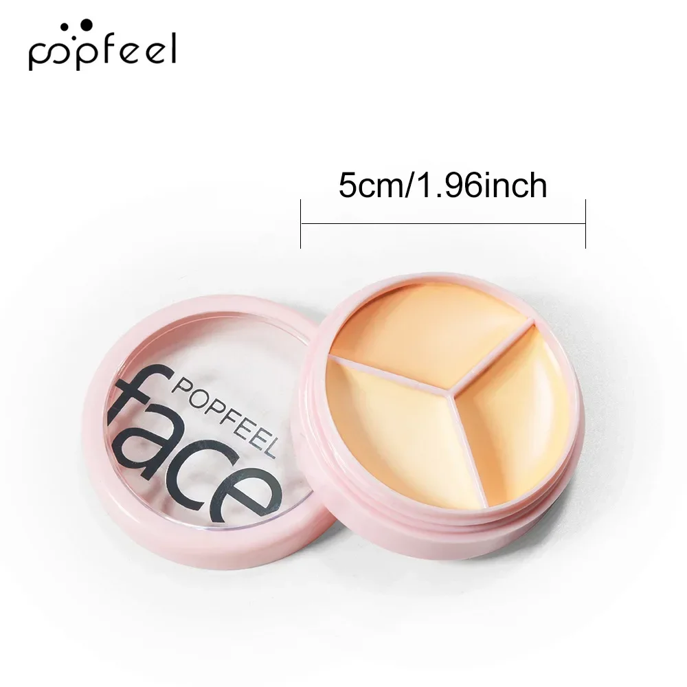 Best-Selling Popfeel Make Up 3Color Concealer Dark Circle Corrector Coverage Nose Contour Shading Cream Palette Face Base Beauty