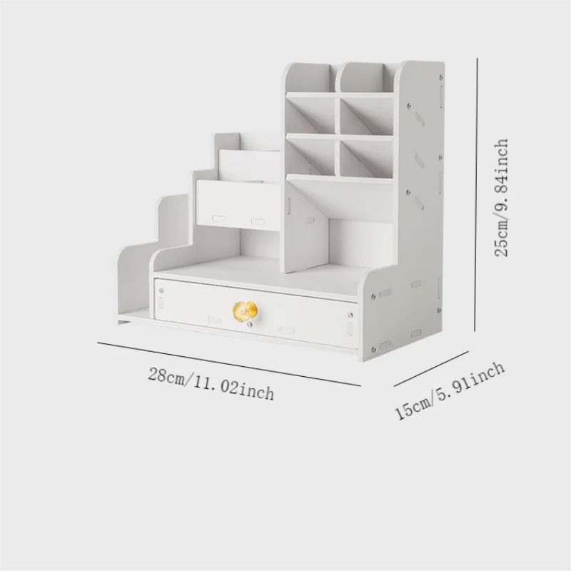 منظم مكتب، منظم مكتب DIY مع درج - حامل أقلام متعدد الوظائف، تخزين مستلزمات فنية مكتبية سهلة التجميع #4