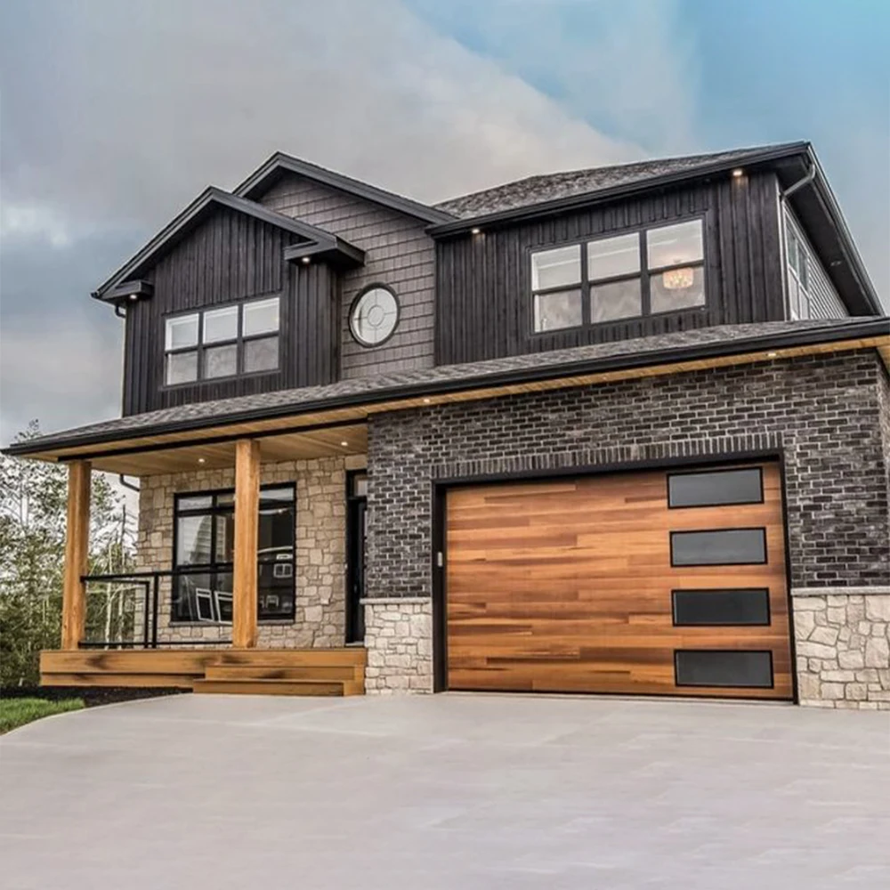 Sixinalu Garage Door Security Entrance Folding Entry House Building Doors Front Aluminum Profile Double Glazed Custom Home Decor