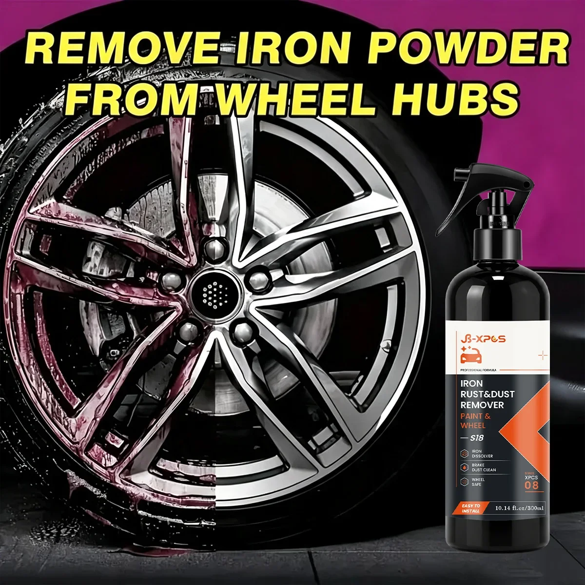 Car Iron Powder Remover Iron Remover Spray Wheel Rim Cleaner Auto Paint Surface Rust Dust Fallout Remover Detailing Care YT0108