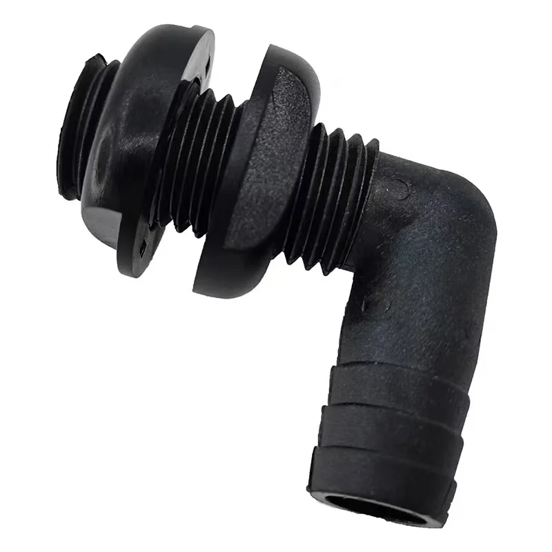 90 Degree Elbow Drain Outlet 19mm 34 Inch Plastic Boat Thru Hull Fitting No Check Valve